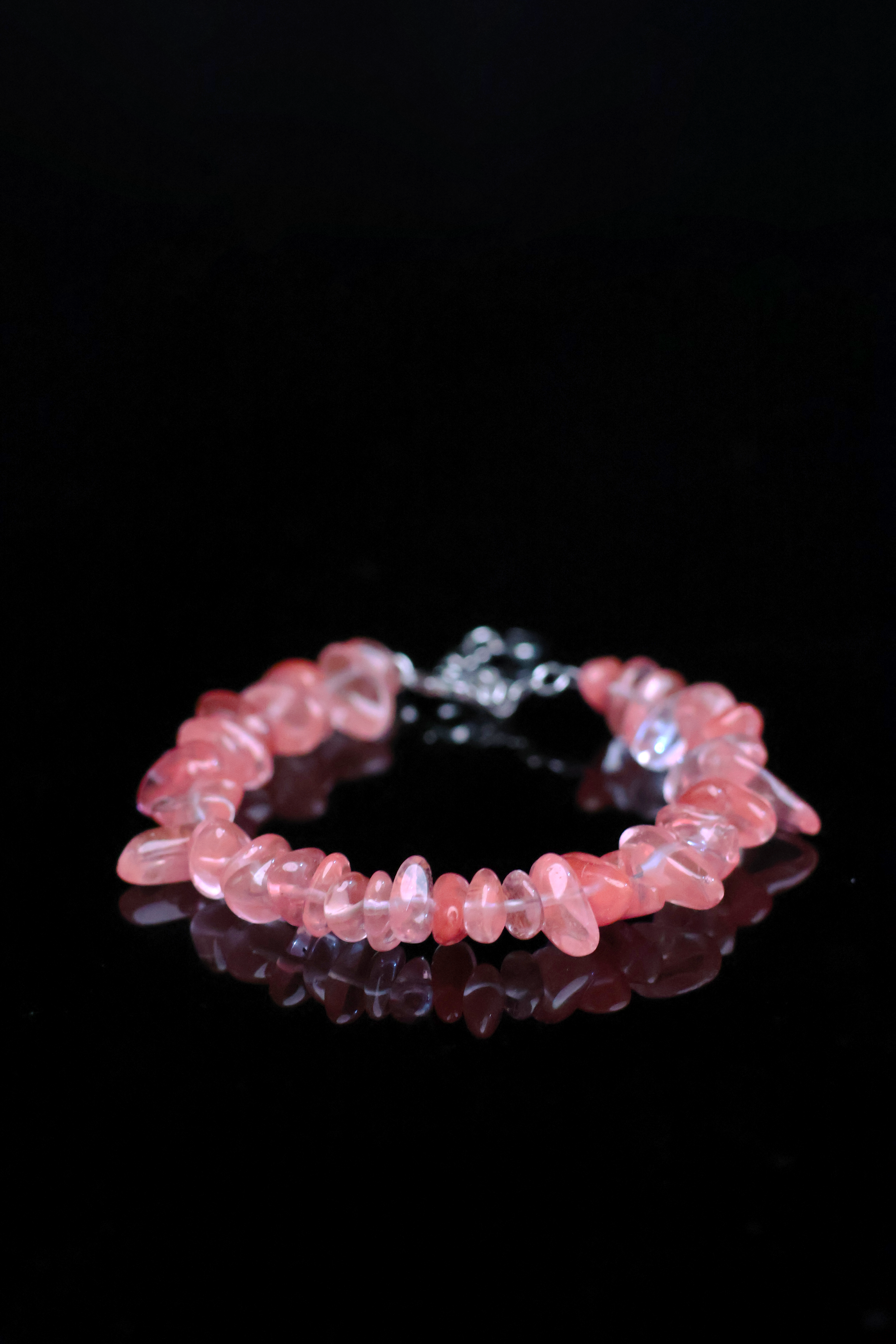 Passionate Tibetan Watermelon-colored Raw Stone Wealth-bringing Crystal Bracelet(adjustable)