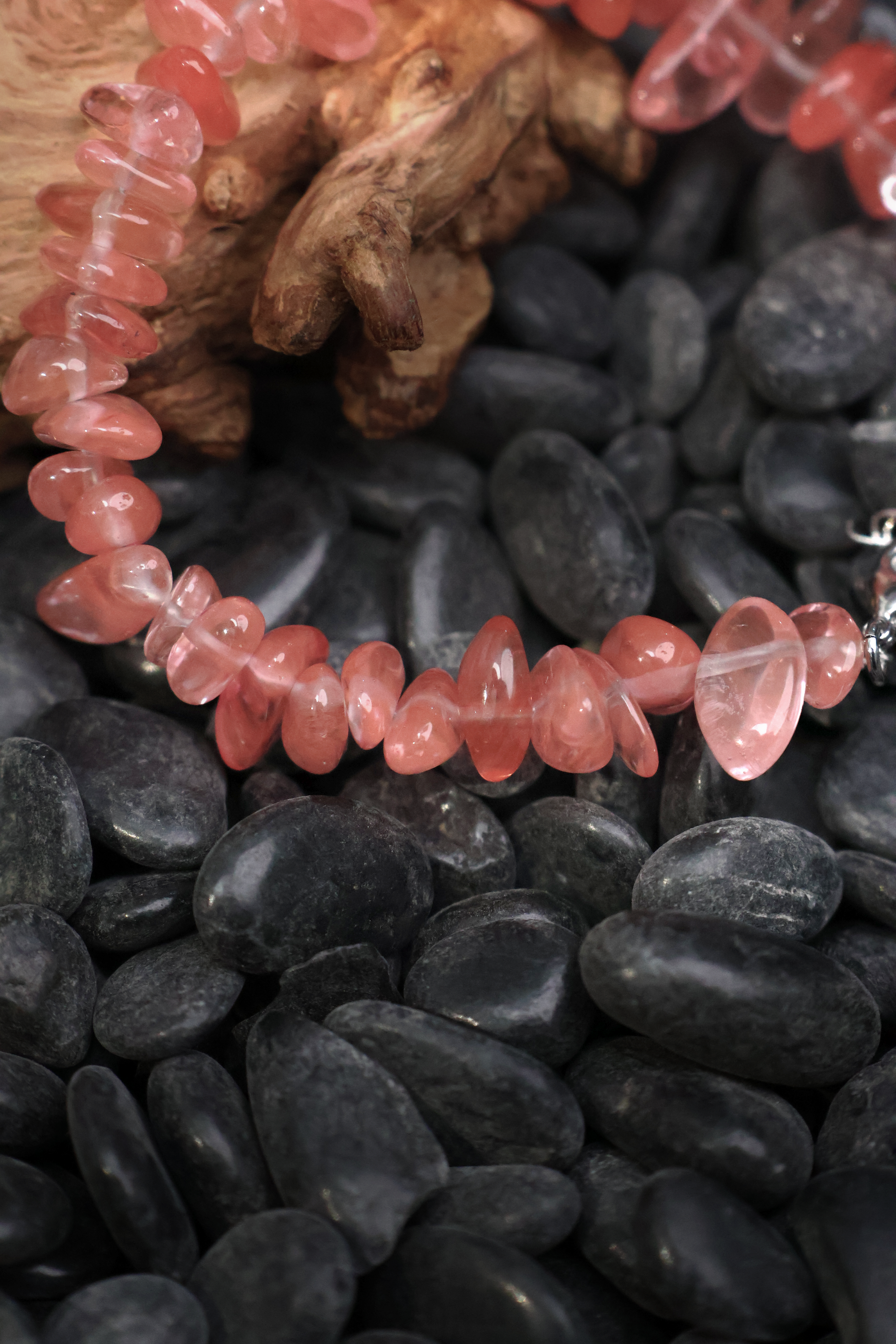 Passionate Tibetan Watermelon-colored Raw Stone Wealth-bringing Crystal Bracelet(adjustable)