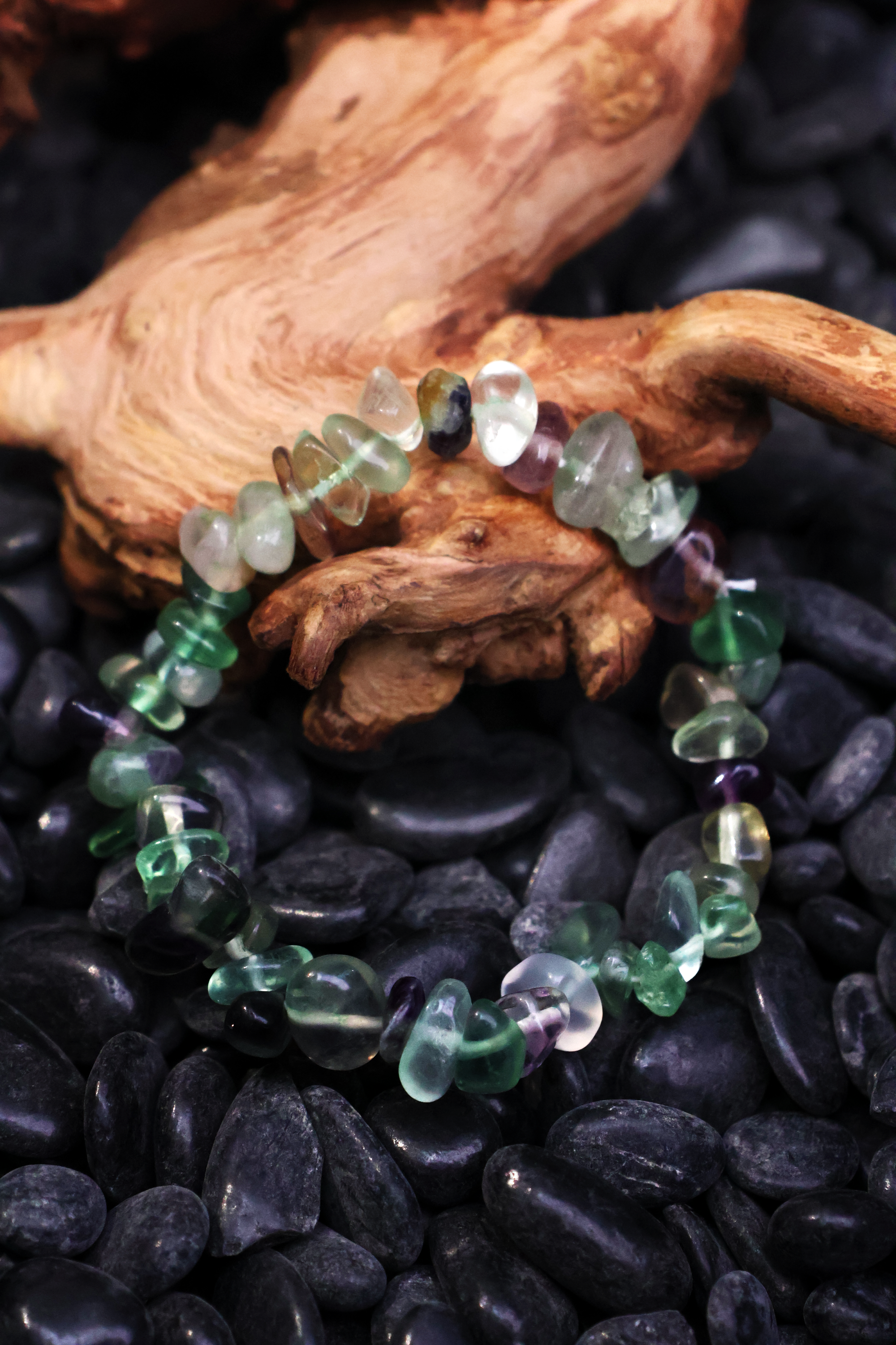 Tibetan Well-being Catalyst - Green Fluorite Raw Bracelet