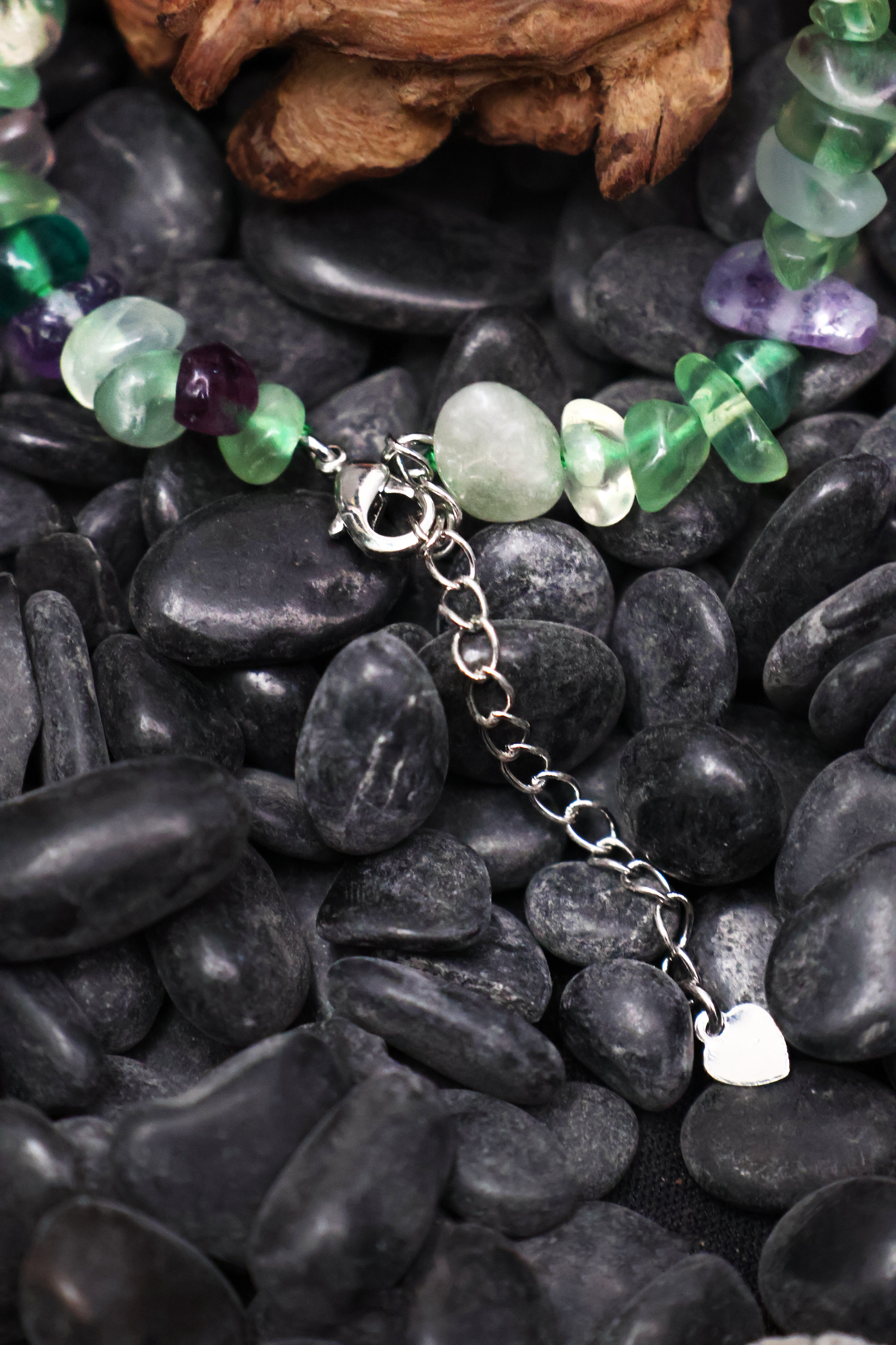 Tibetan Well-being Catalyst - Green Fluorite Raw Bracelet(adjustable)