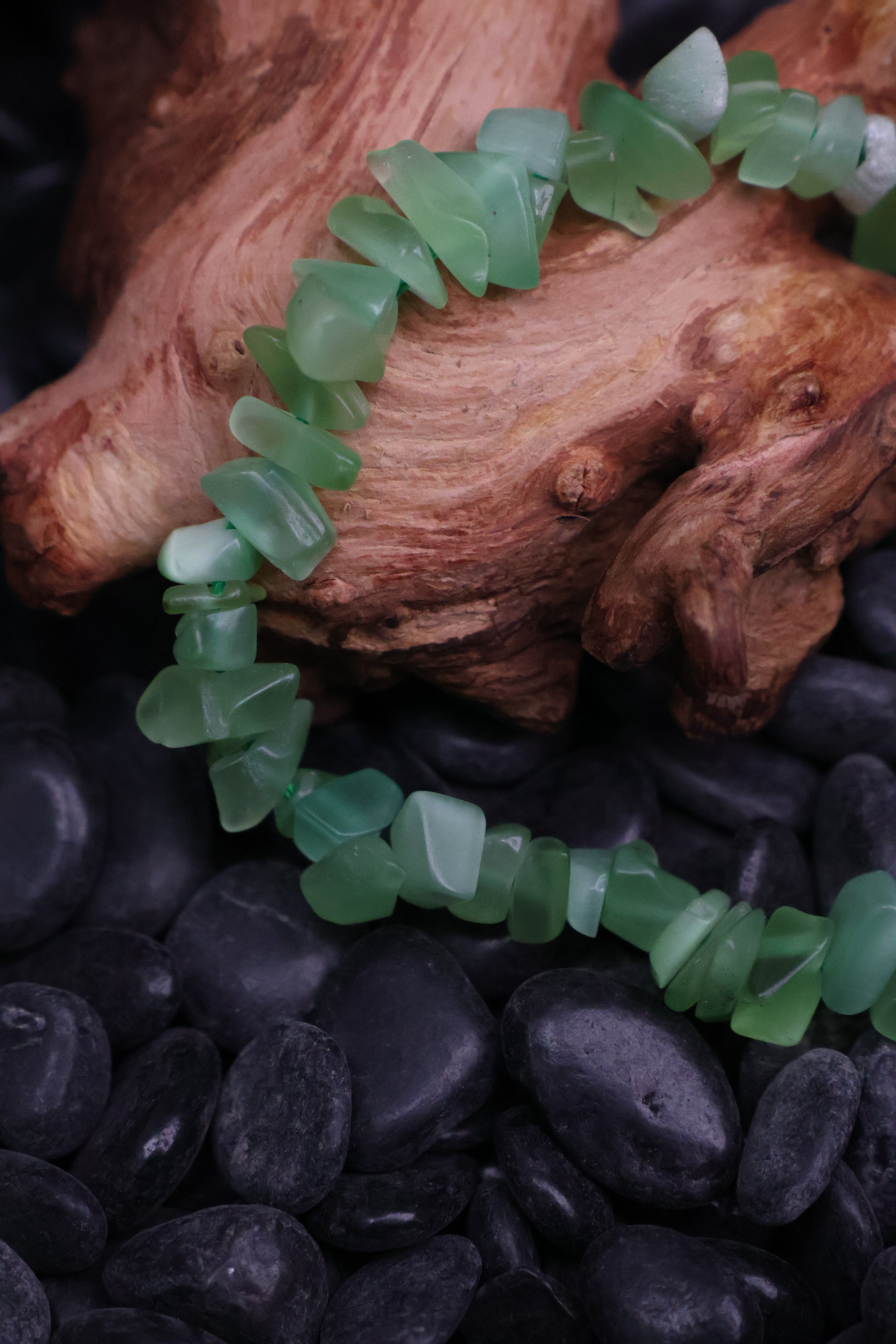 Tibetan Wealth-Guardian Green Cat's Eye Raw Bracelet(adjustable)