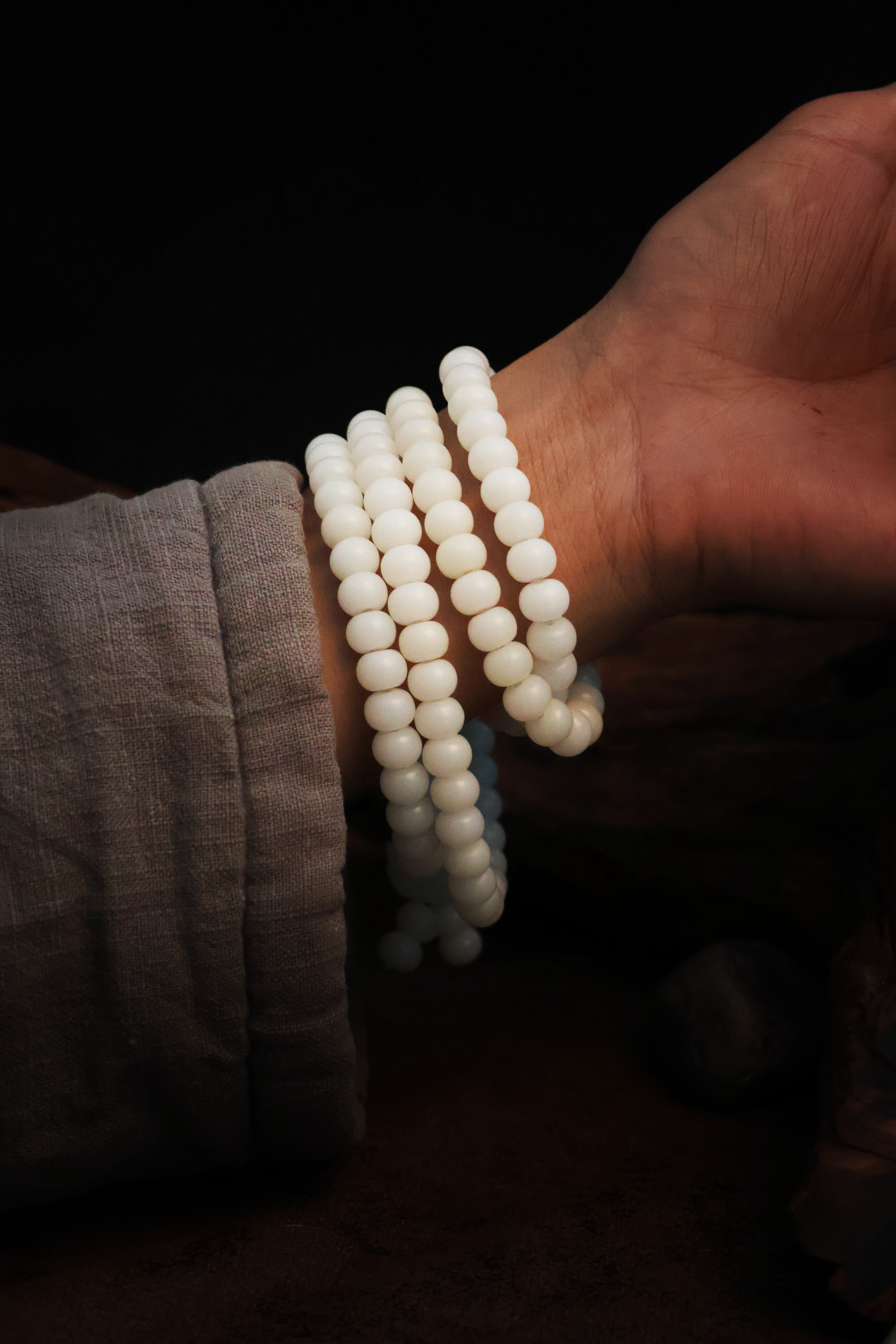 White Bodhi Root Lotus 108 Pure Prayer Beads