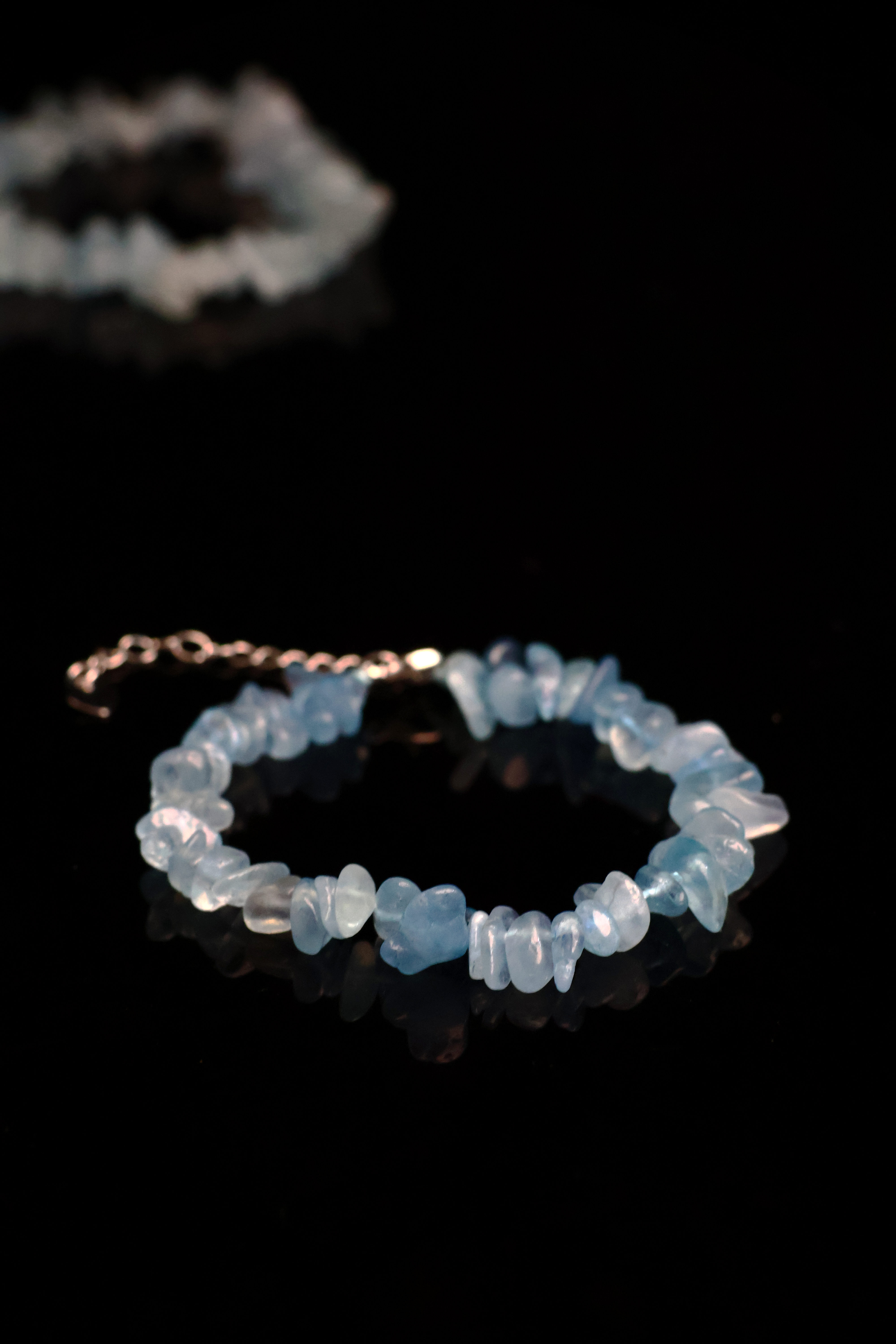 Tibetan Serene Aquamarine Raw Stone Bracelet（adjustable）