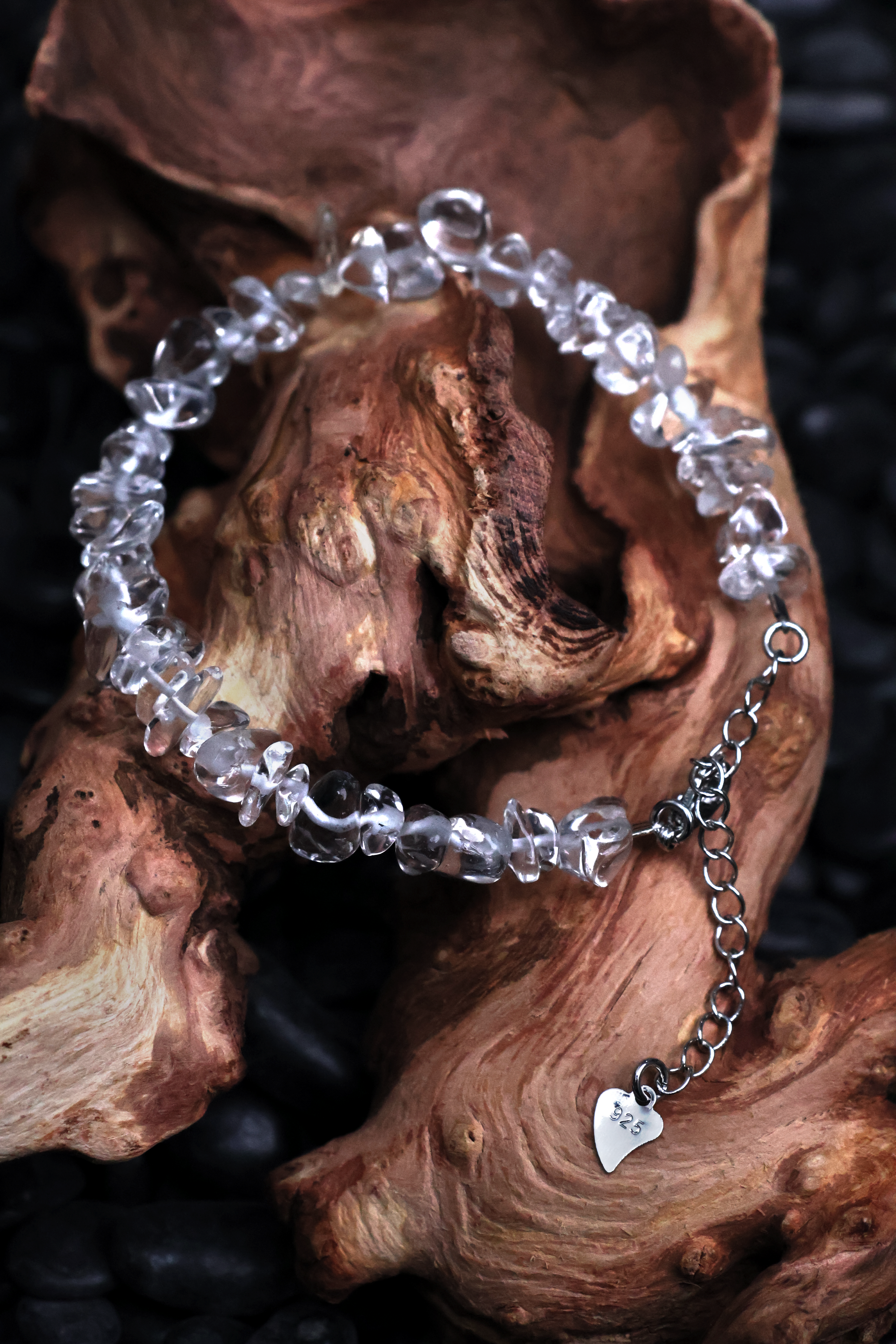 Tibetan Wealth-bringing White Crystal Raw Stone Bracelet（adjustable）